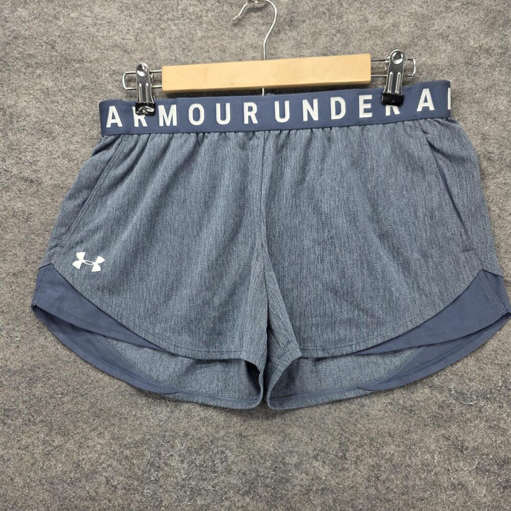 Under Armour Shorts Womens M Blue 3 In Lined Running Athletic Elastic Waist
